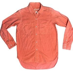 Madewell Casual Brick Orange Long Sleeve Chest Pocket Button Up Shirt Size Small